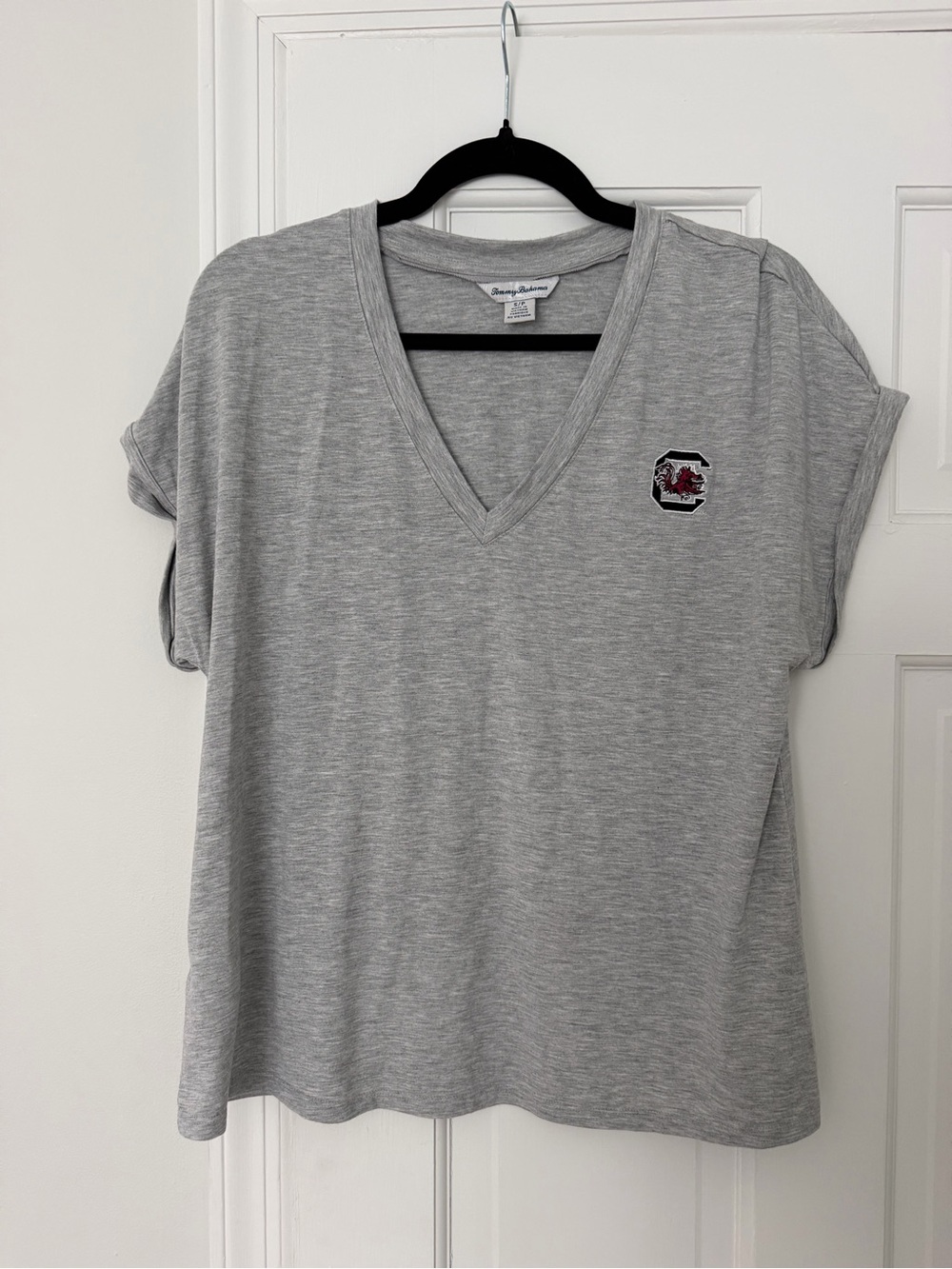 University of South Carolina Gray Tommy Bahama V-Neck Tee